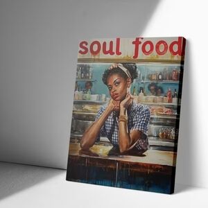 Cool Vintage Style Soul Food Restaurant Wooden Framed Art